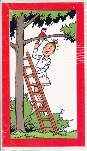 briefkaart - verjaardagskaart wiske op ladder (56K)
