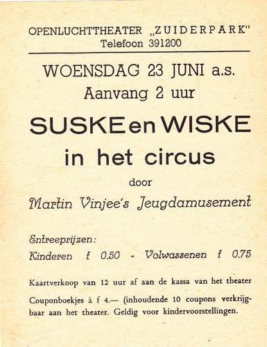 Curiosa - flyer suske en wiske in het circus (61K)