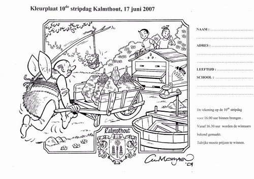 Curiosa - kleurplaat kalmthout 2007 gesigneerd lm (81K)